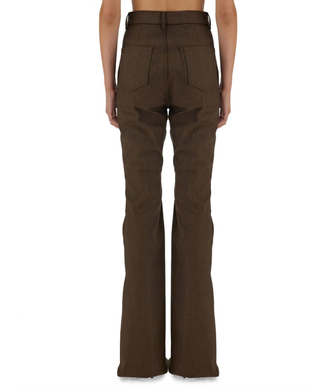 RICK OWENS Коричневые хлопковые прямые джинсы, фото 5