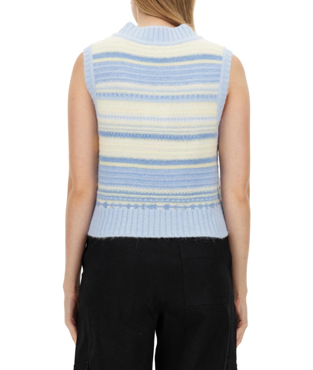 GANNI Голубая атласная жилетка, фото 3