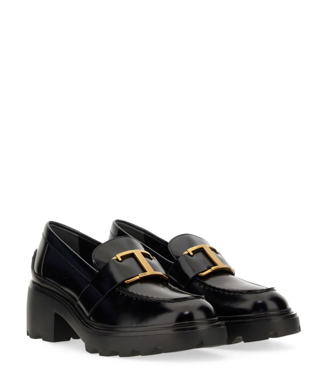 TOD'S Черные кожаные лоферы, фото 2