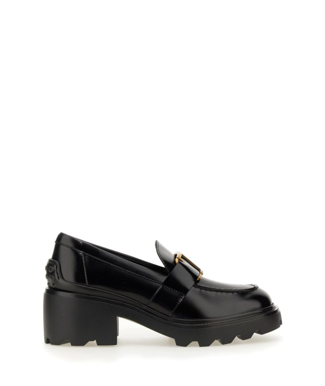 TOD'S Черные кожаные лоферы, фото 1