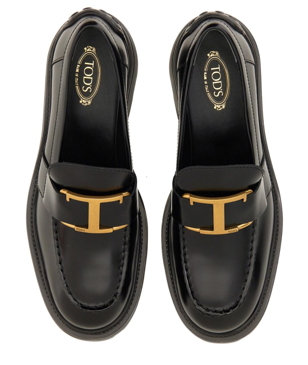 TOD'S Черные кожаные лоферы, фото 6