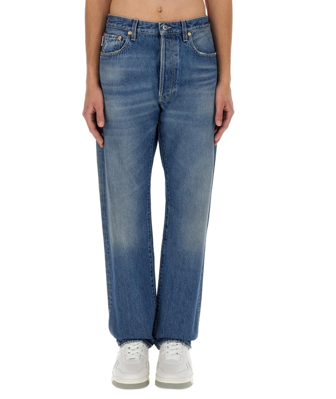 VALENTINO Синие хлопковые прямые джинсы, фото 2