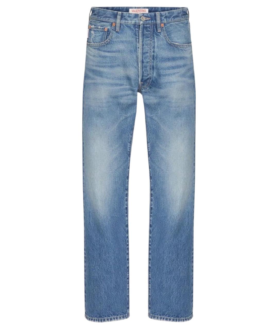 VALENTINO Синие хлопковые прямые джинсы, фото 1