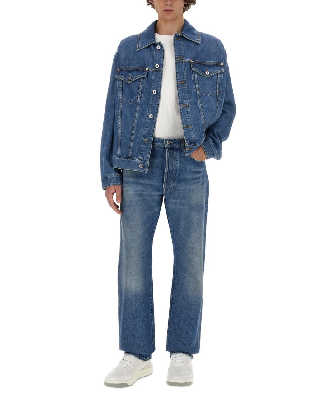 VALENTINO Синие хлопковые прямые джинсы, фото 3