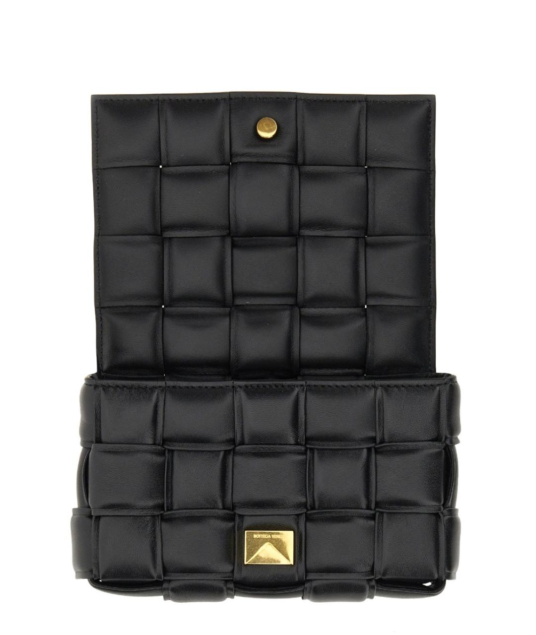 BOTTEGA VENETA Черная кожаная сумка через плечо, фото 3