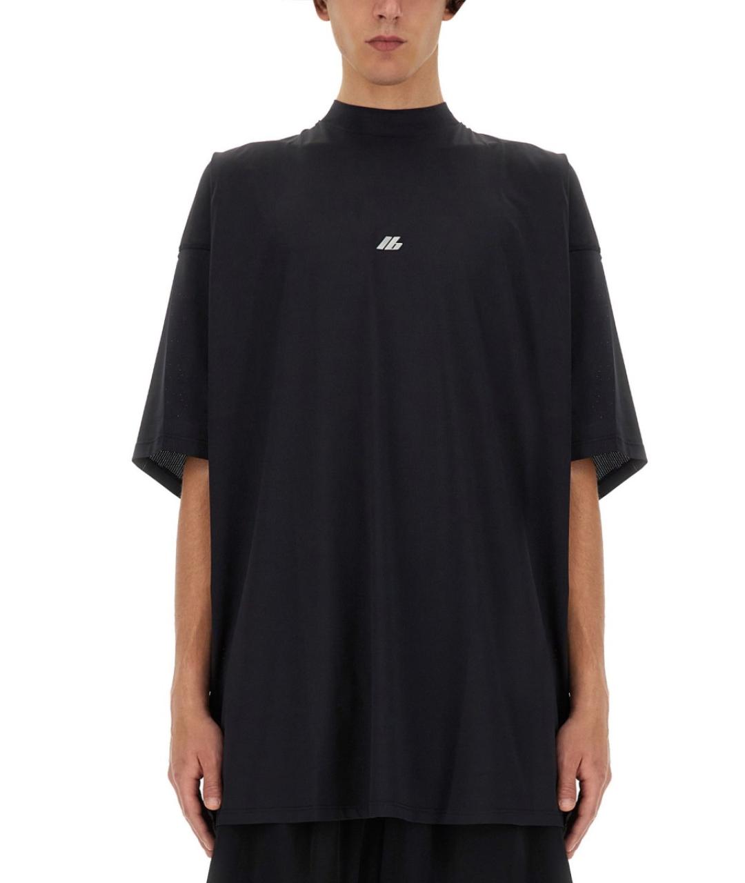 BALENCIAGA Черная синтетическая футболка, фото 5