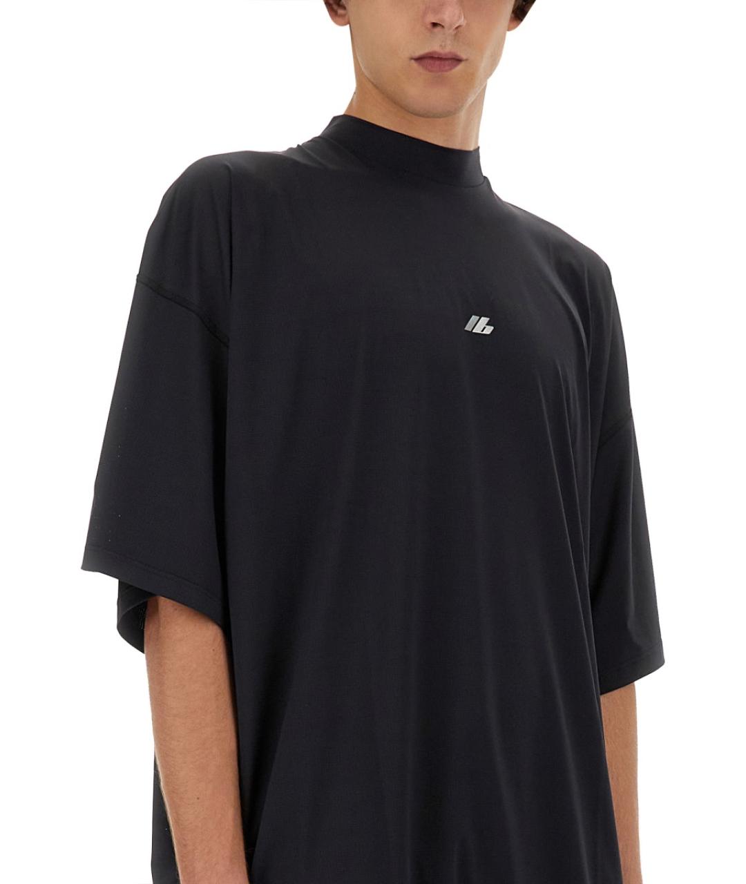 BALENCIAGA Черная синтетическая футболка, фото 4