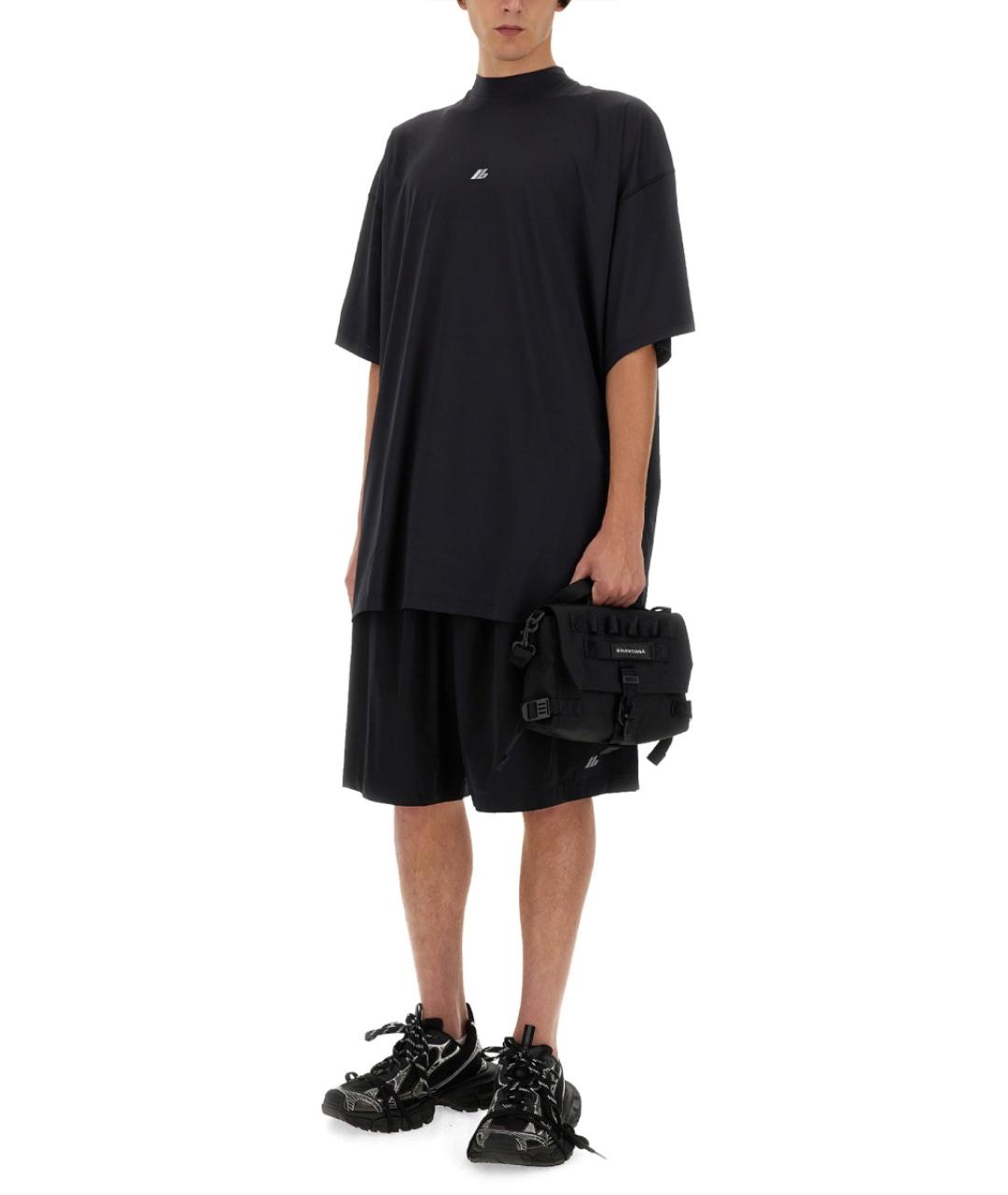 BALENCIAGA Черная синтетическая футболка, фото 2