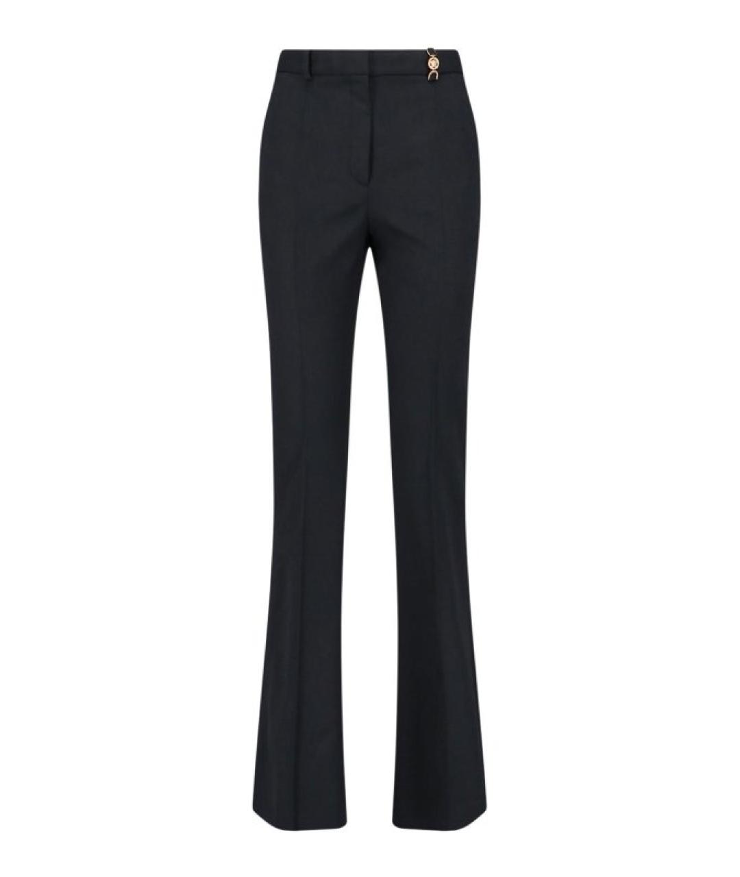VERSACE Черные шерстяные прямые брюки, фото 1
