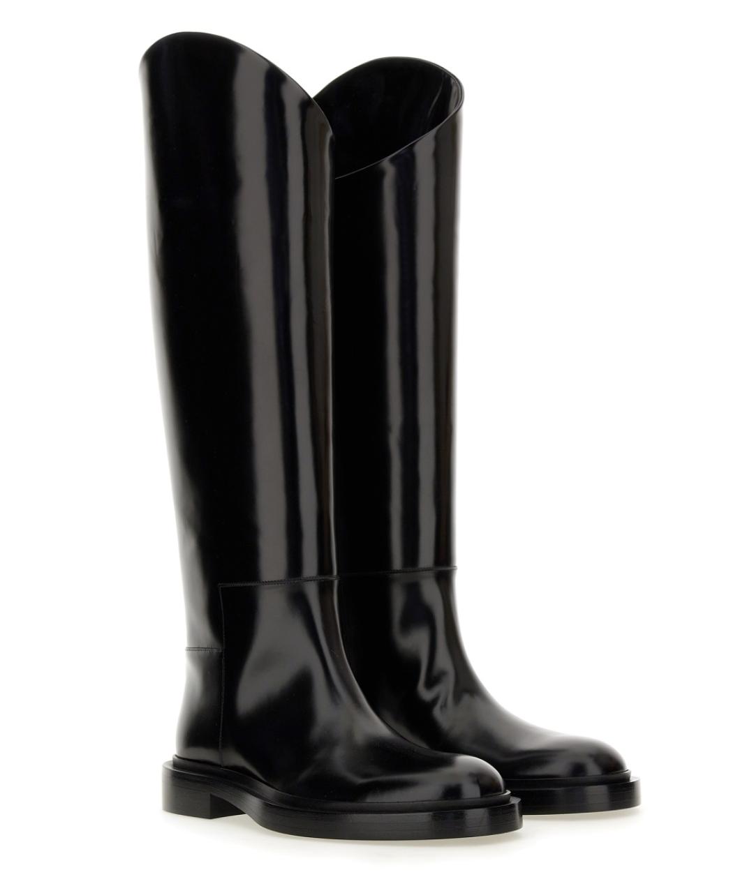 JIL SANDER Черные кожаные сапоги, фото 4