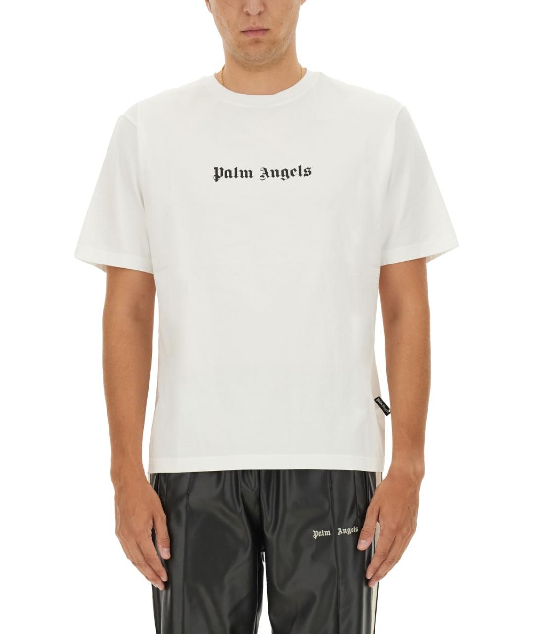 PALM ANGELS Белая хлопковая футболка, фото 2