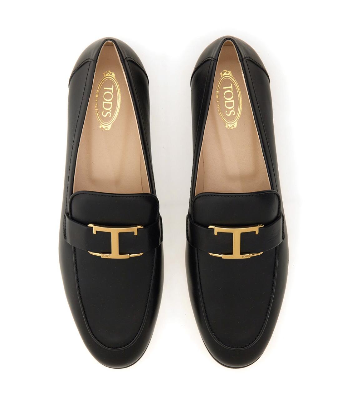 TOD'S Черные кожаные лоферы, фото 5