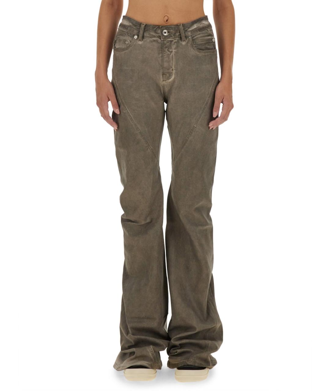 RICK OWENS DRKSHDW Бежевые хлопко-полиэстеровые прямые джинсы, фото 5