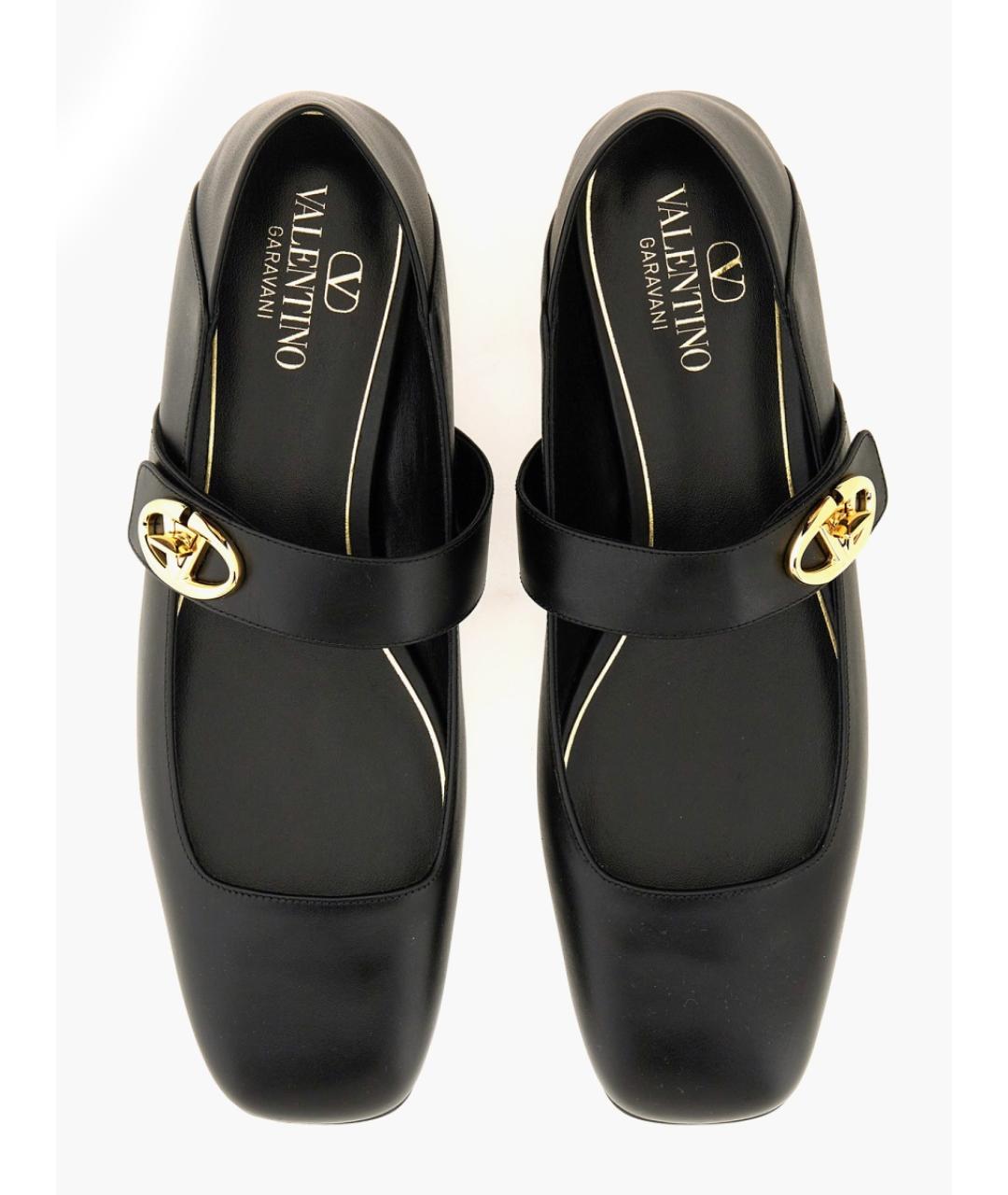 VALENTINO Черные кожаные балетки, фото 6
