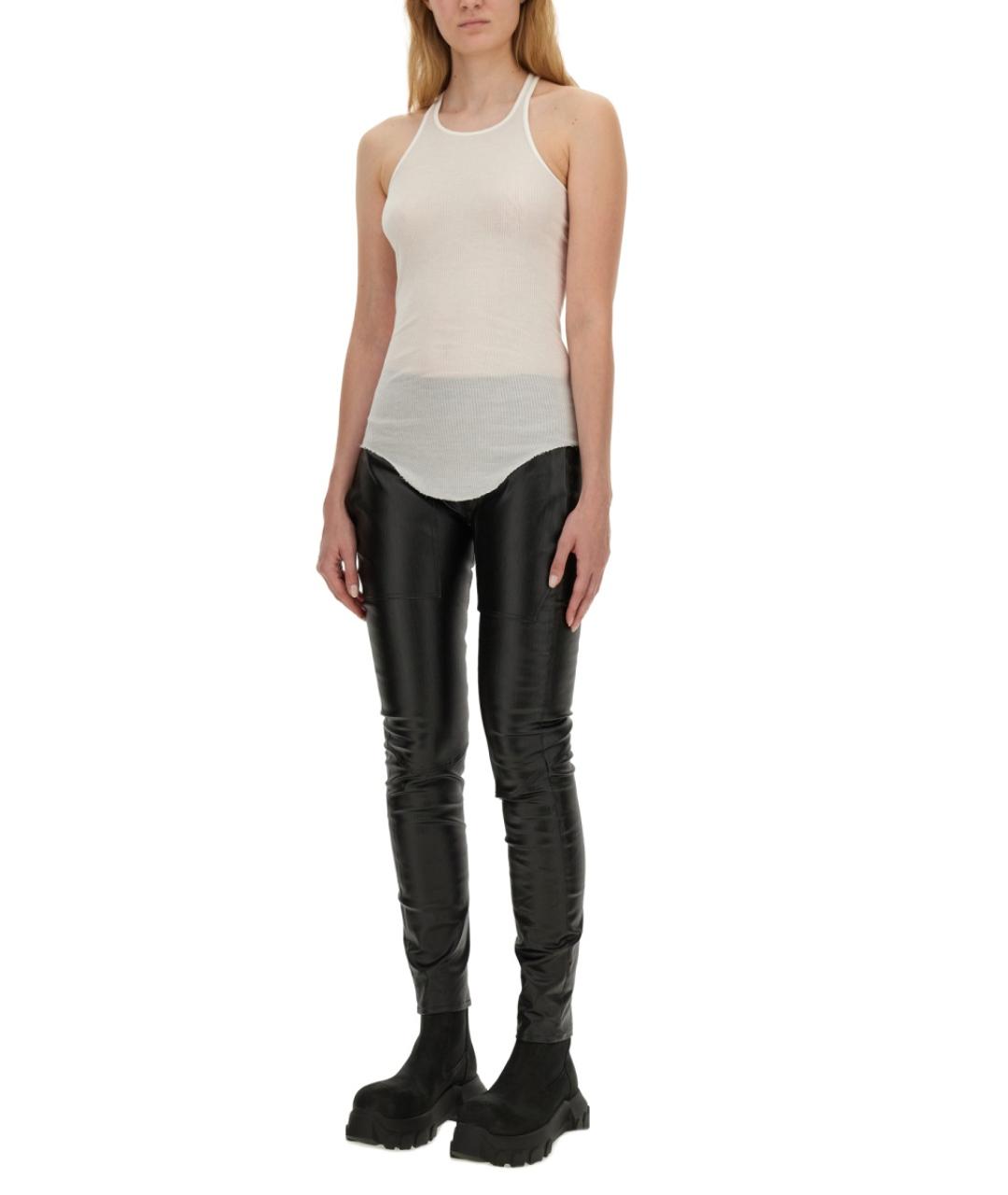 RICK OWENS Черные хлопковые прямые брюки, фото 3