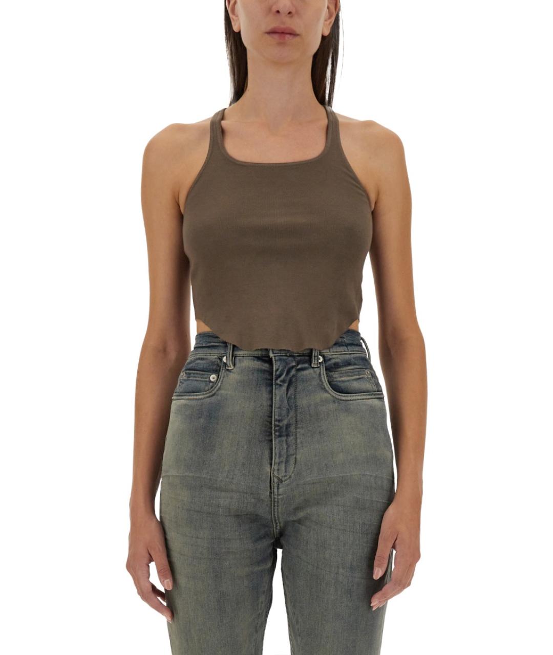 RICK OWENS DRKSHDW Бежевая хлопковая майка, фото 2