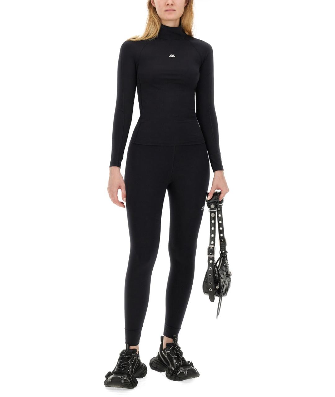 BALENCIAGA Черные полиамидовые прямые брюки, фото 2