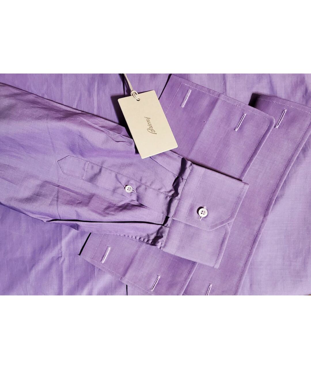 BRIONI Фиолетовая хлопковая классическая рубашка, фото 2