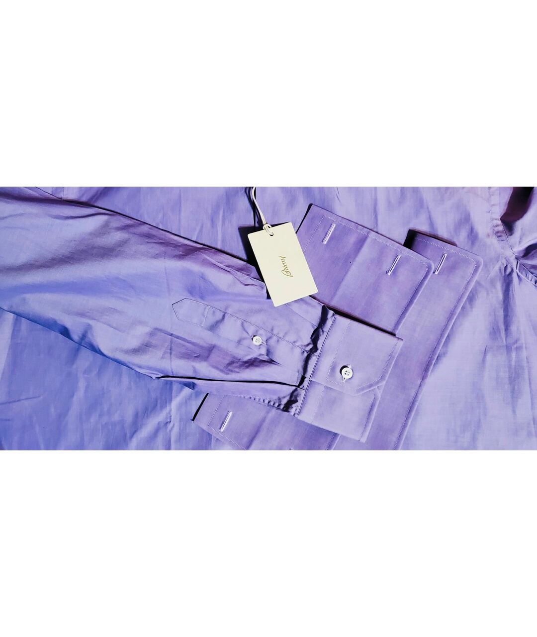 BRIONI Фиолетовая хлопковая классическая рубашка, фото 5