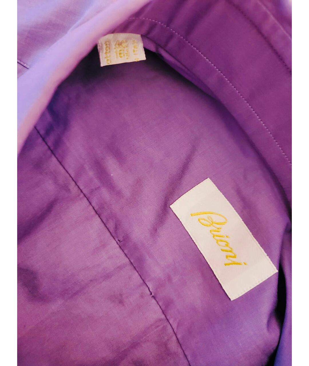 BRIONI Фиолетовая хлопковая классическая рубашка, фото 3