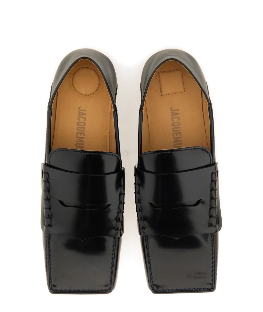 JACQUEMUS Черные кожаные лоферы, фото 3