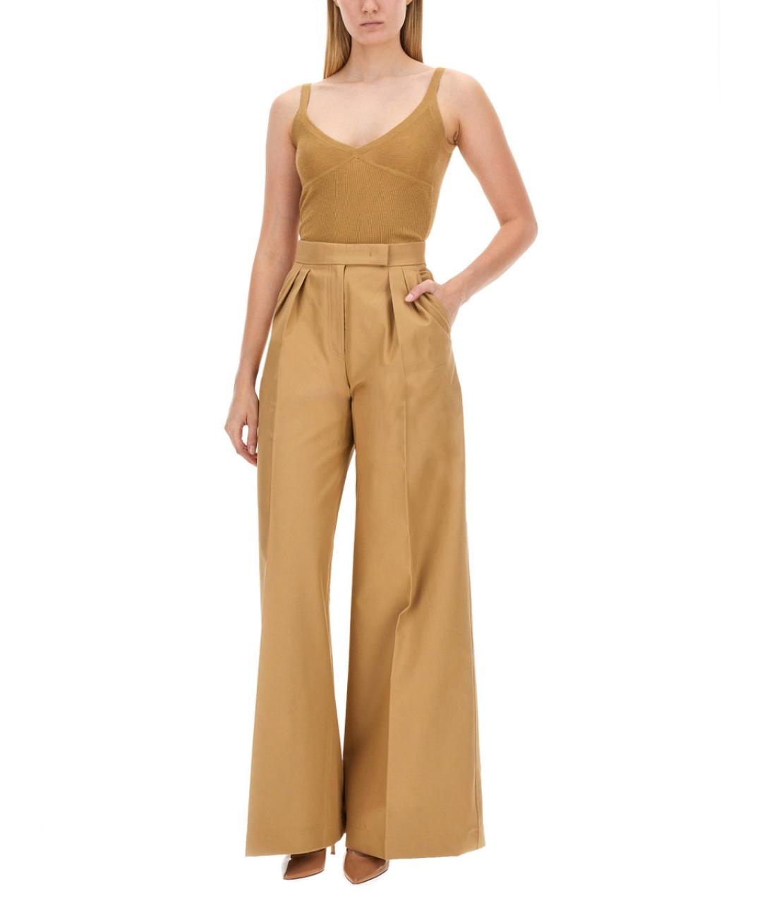 MAX MARA Бежевая шелковая майка, фото 3