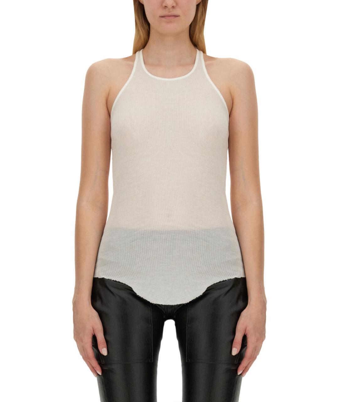 RICK OWENS Белая вискозная майка, фото 5