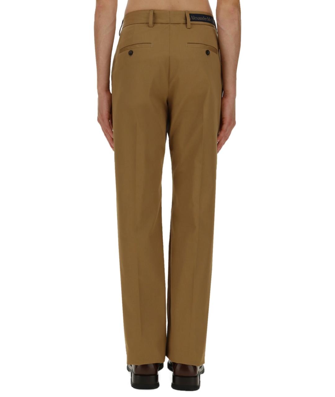 ALEXANDER MCQUEEN Бежевые хлопковые повседневные брюки, фото 5