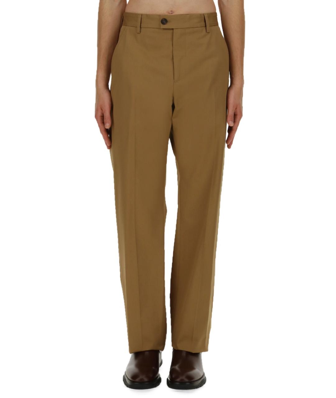 ALEXANDER MCQUEEN Бежевые хлопковые повседневные брюки, фото 2