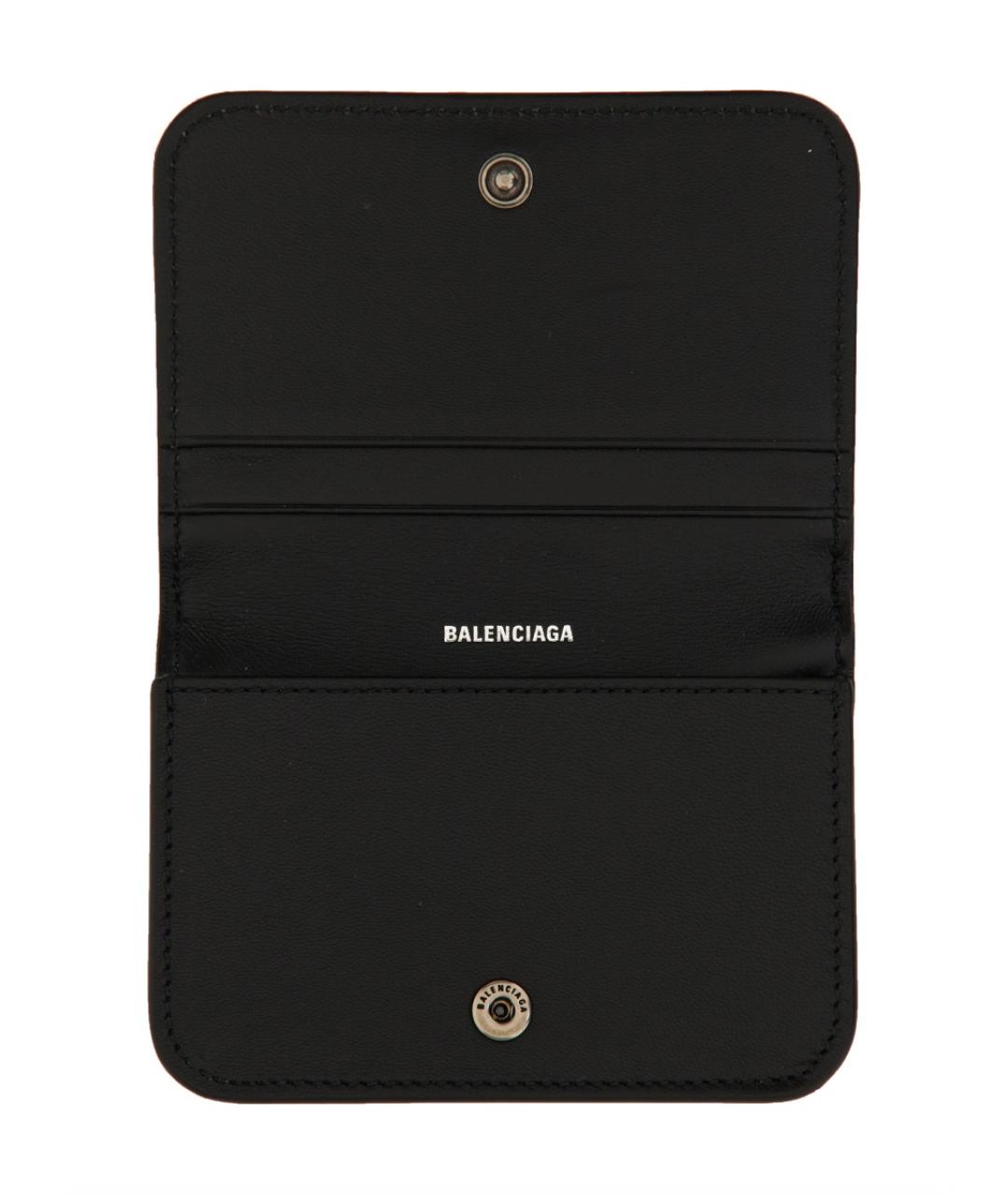 BALENCIAGA Черный кожаный кошелек, фото 2