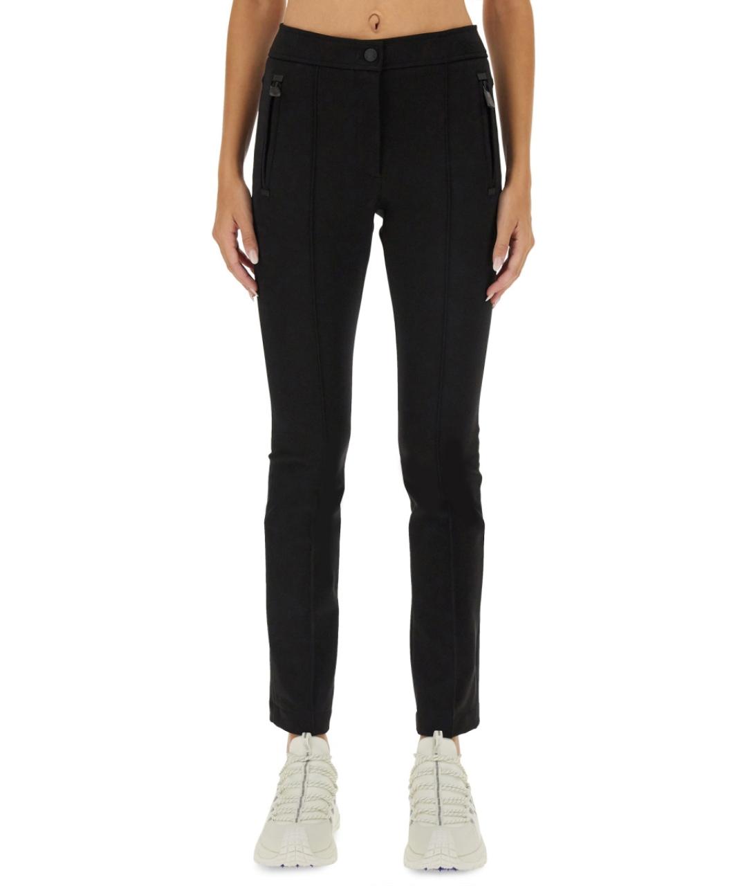 MONCLER GRENOBLE Черные полиамидовые прямые брюки, фото 2