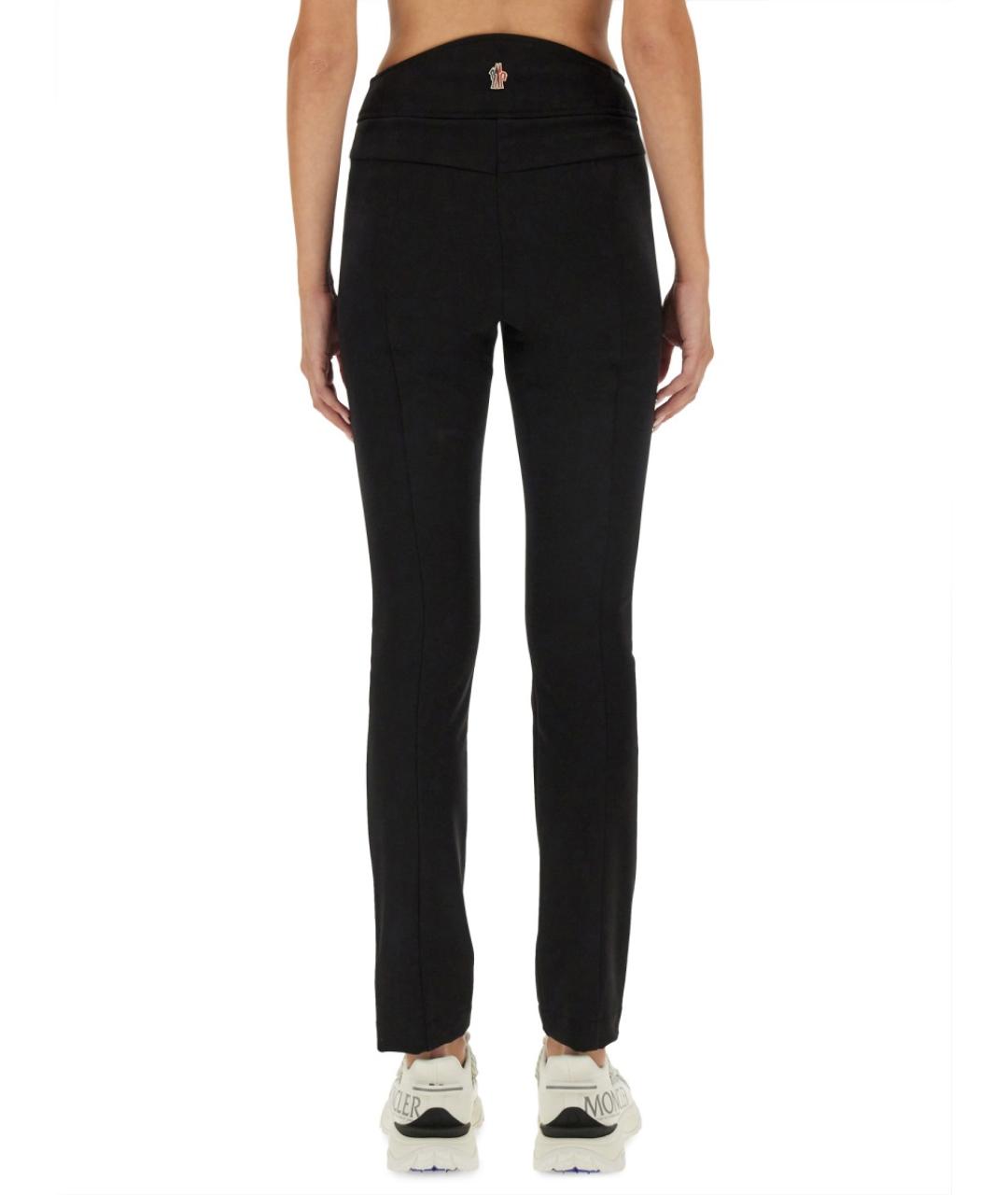 MONCLER GRENOBLE Черные полиамидовые прямые брюки, фото 4