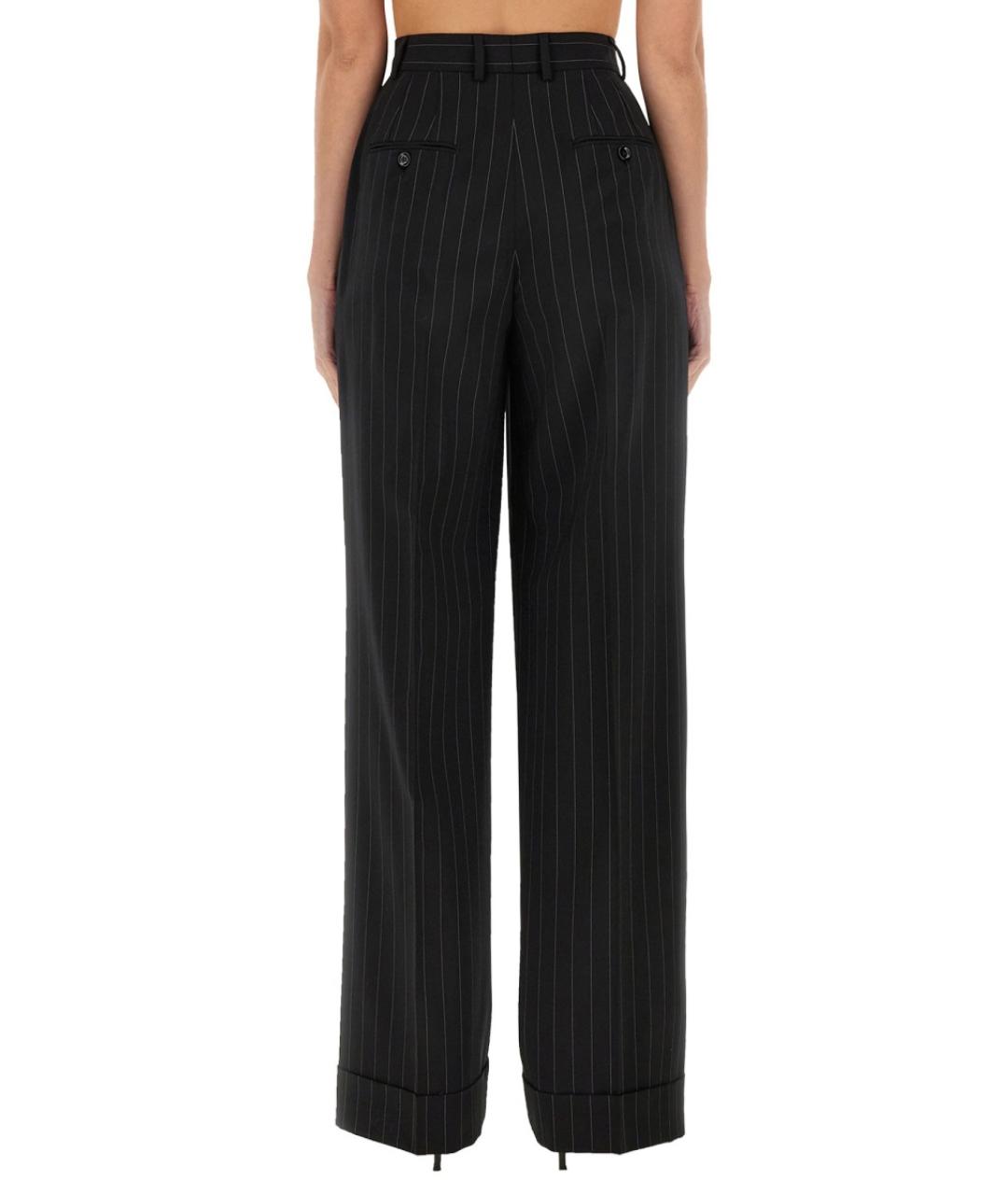 DOLCE&GABBANA Черные шерстяные прямые брюки, фото 5