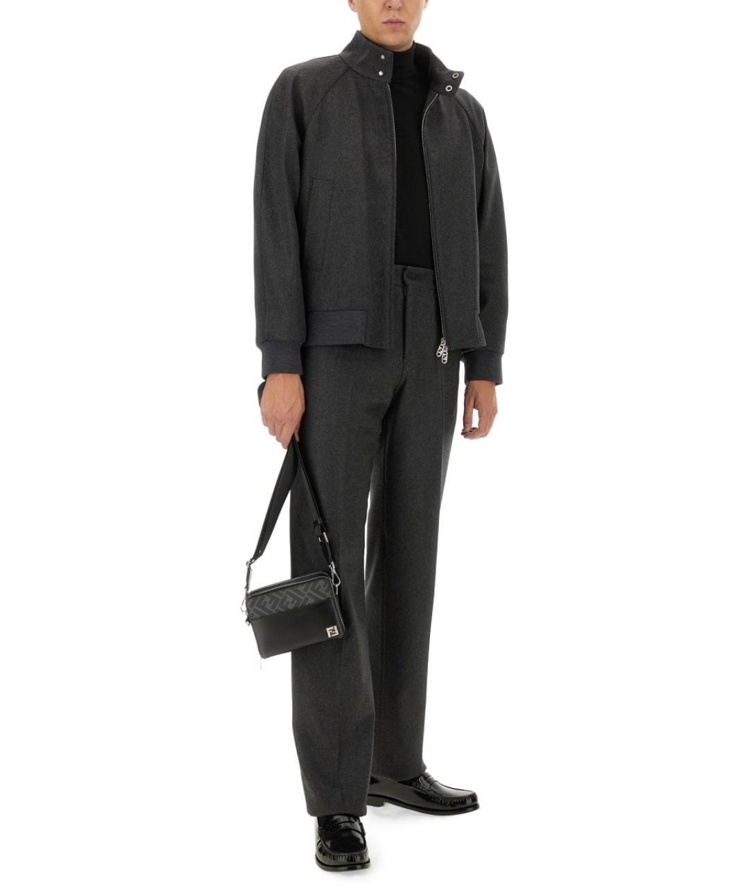FENDI Серые кашемировые повседневные брюки, фото 3