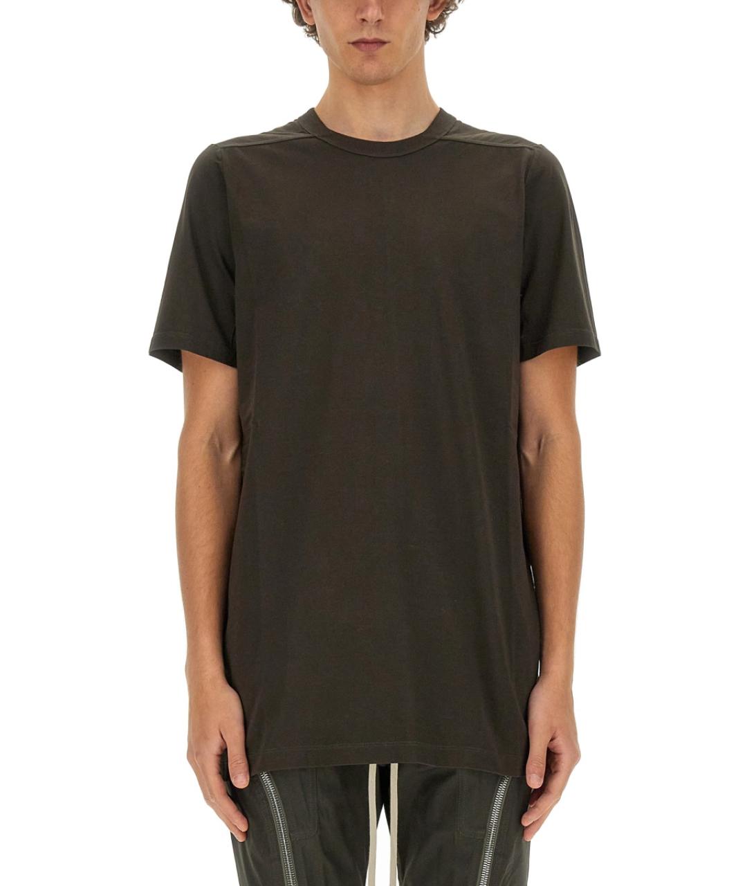 RICK OWENS Коричневая хлопковая футболка, фото 2