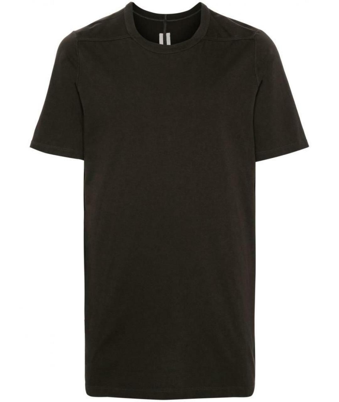 RICK OWENS Коричневая хлопковая футболка, фото 1