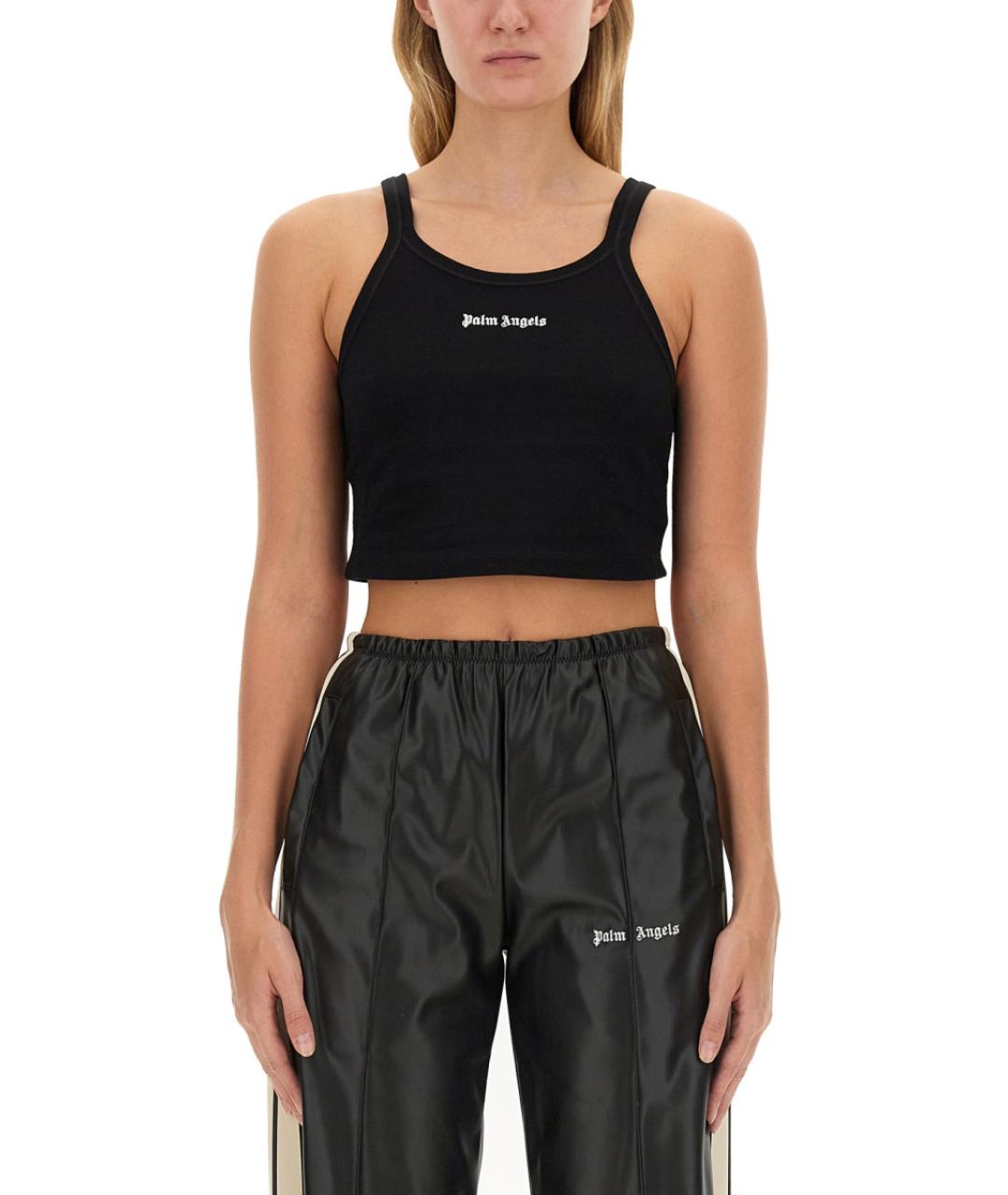 PALM ANGELS Черная хлопковая майка, фото 2