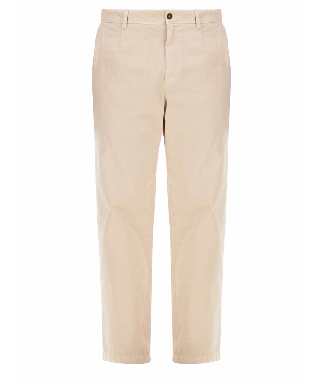 DOLCE&GABBANA Бежевые хлопковые повседневные брюки, фото 1