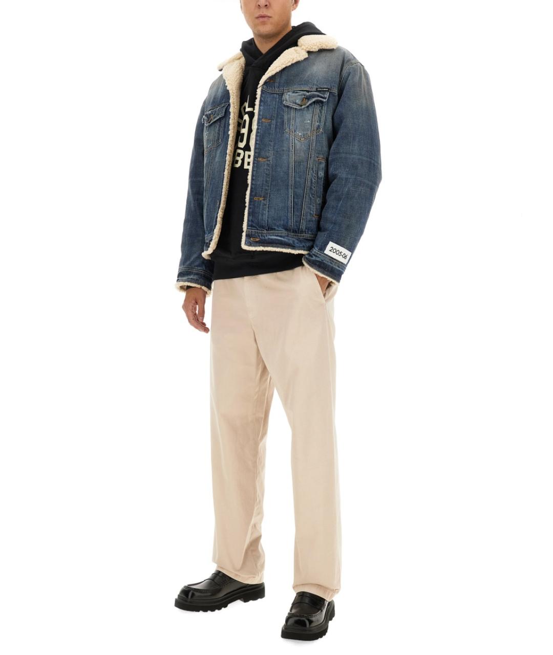 DOLCE&GABBANA Бежевые хлопковые повседневные брюки, фото 2