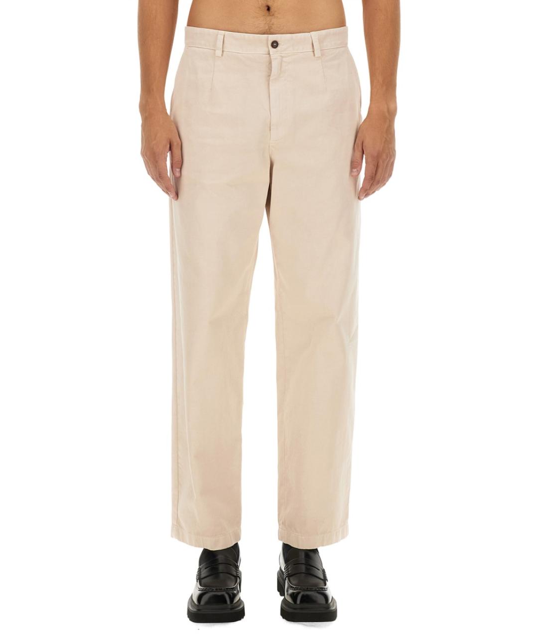 DOLCE&GABBANA Бежевые хлопковые повседневные брюки, фото 5