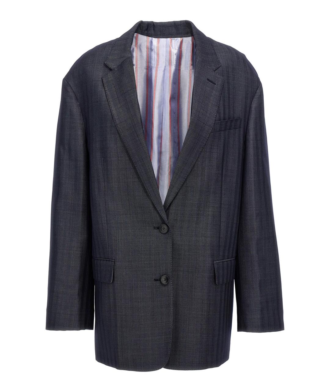 ETRO Серый шерстяной жакет/пиджак, фото 1