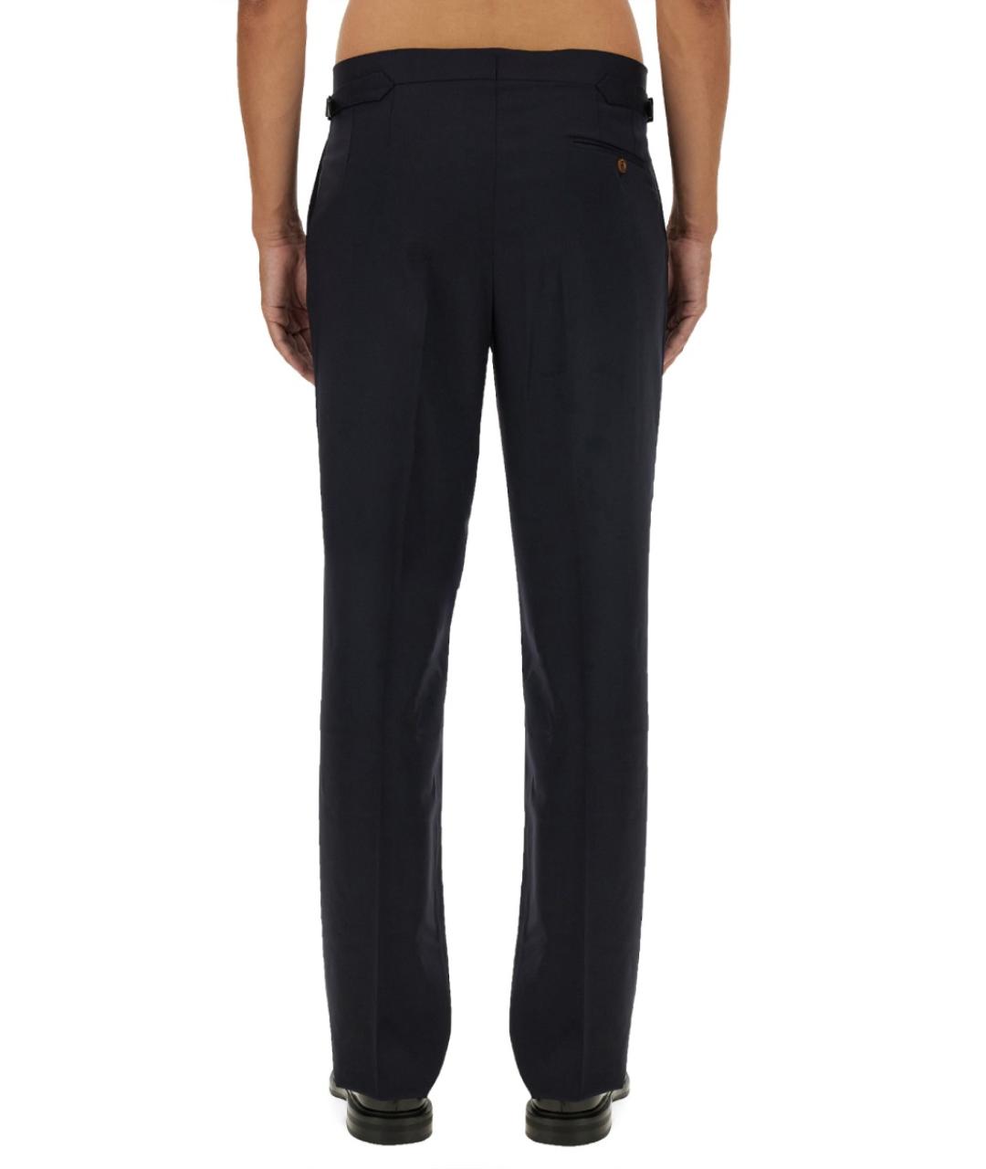 VIVIENNE WESTWOOD Синие шерстяные повседневные брюки, фото 4