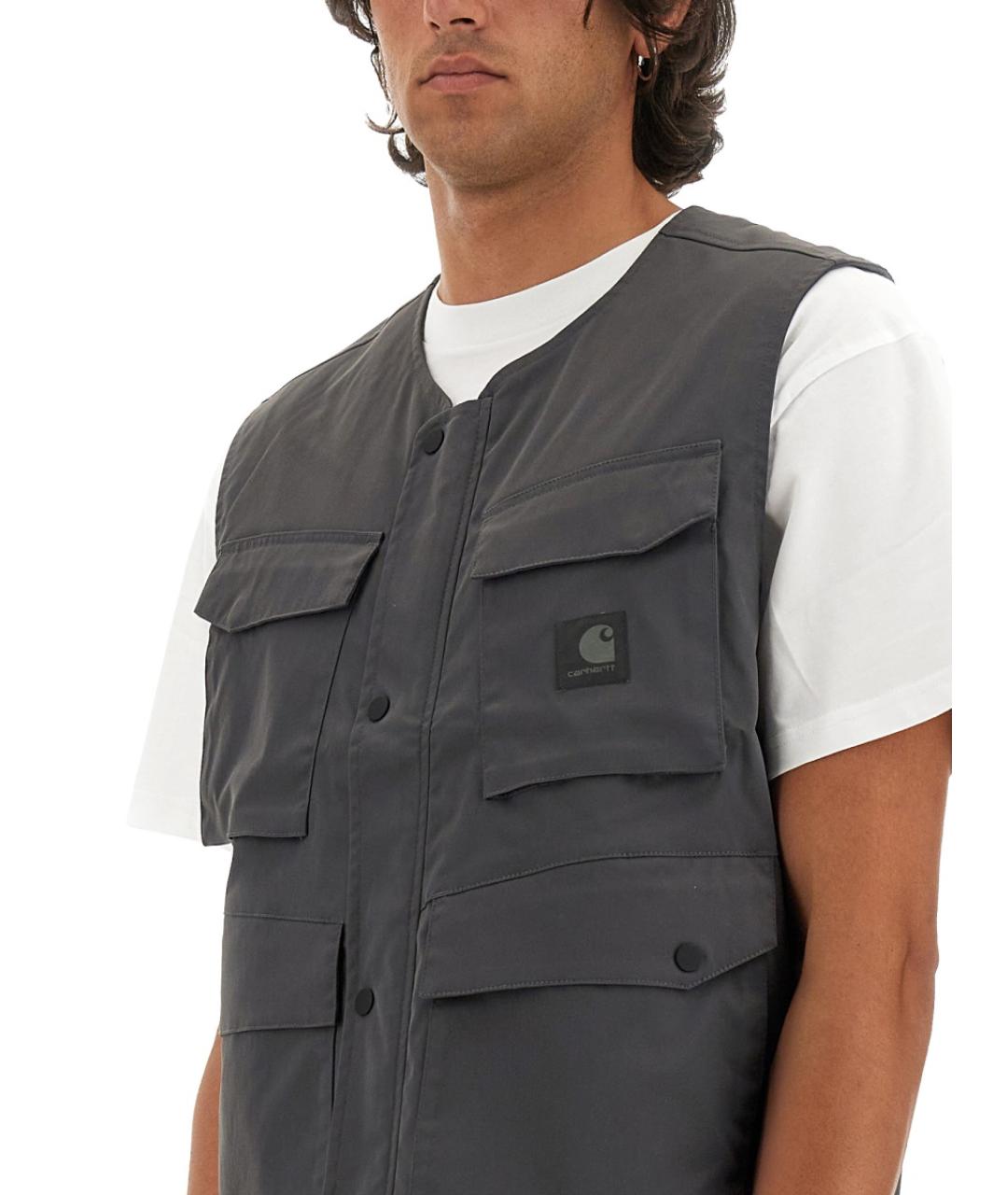 CARHARTT WIP Серый полиэстеровый жилет, фото 5