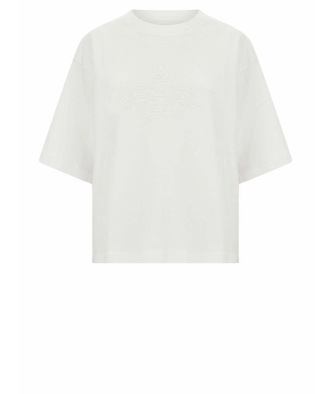 DOLCE&GABBANA Белая хлопковая футболка, фото 1