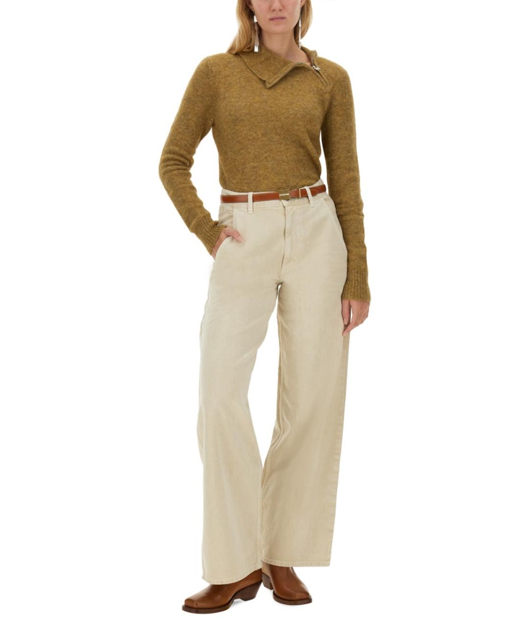 ISABEL MARANT ETOILE Бежевые хлопковые прямые джинсы, фото 3