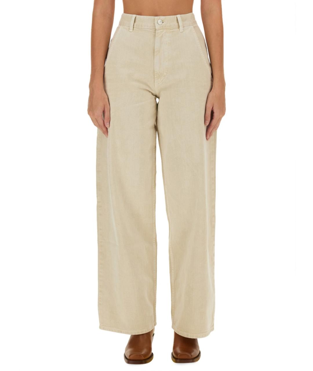 ISABEL MARANT ETOILE Бежевые хлопковые прямые джинсы, фото 5