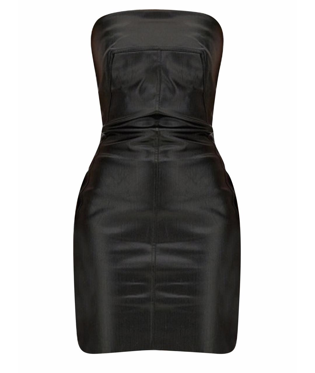 RICK OWENS Черное хлопковое коктейльное платье, фото 1