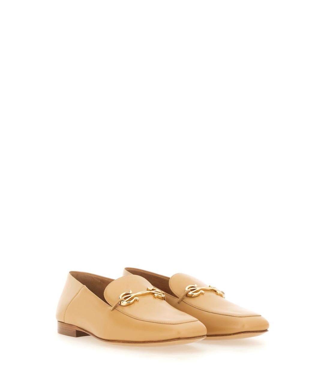 FERRAGAMO Бежевые кожаные лоферы, фото 3