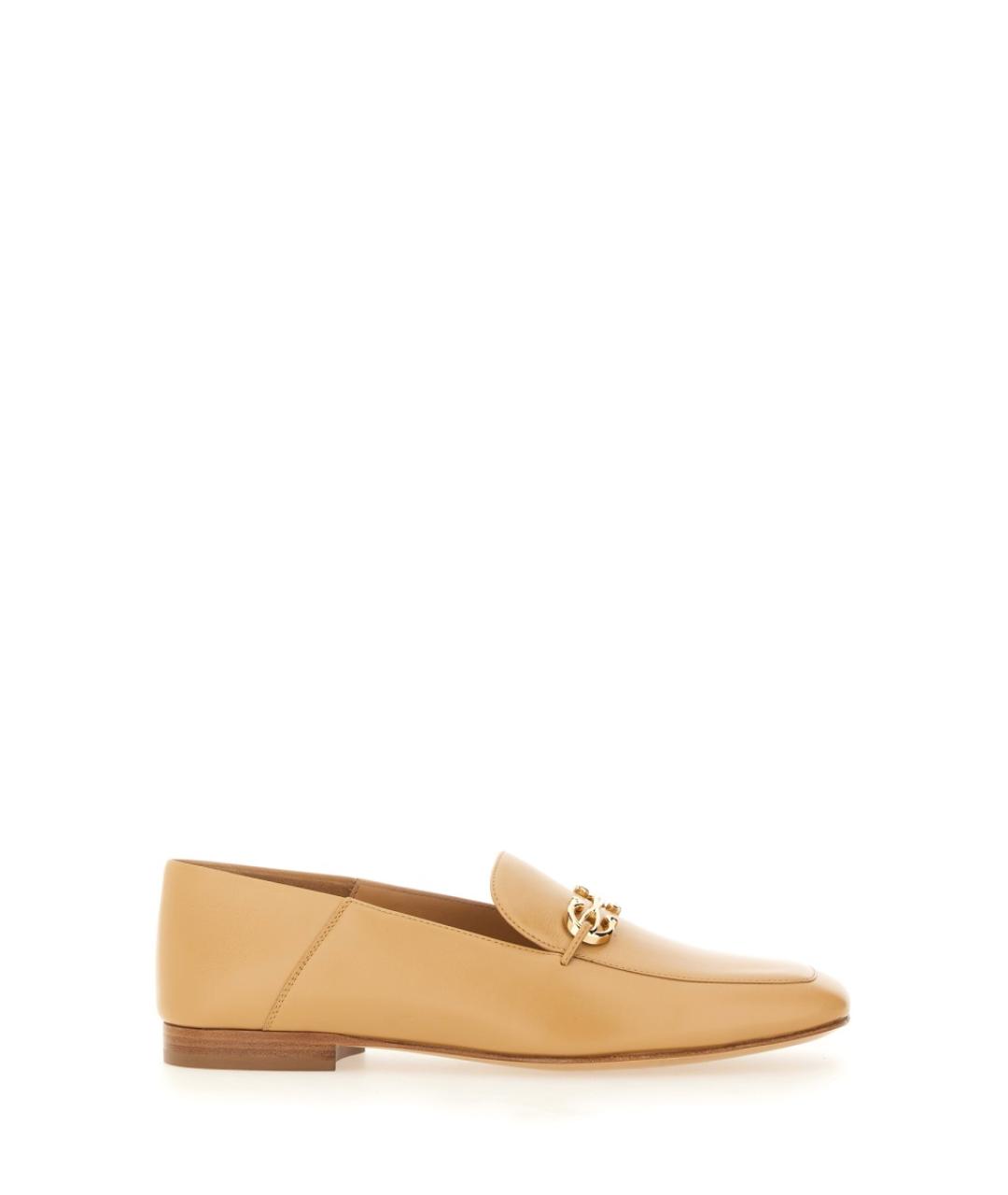 FERRAGAMO Бежевые кожаные лоферы, фото 1