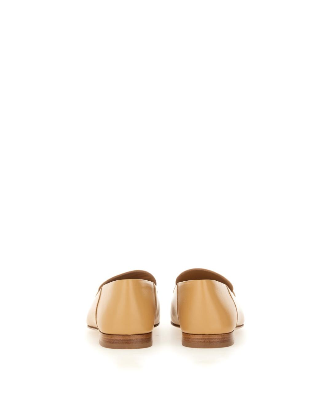 FERRAGAMO Бежевые кожаные лоферы, фото 4